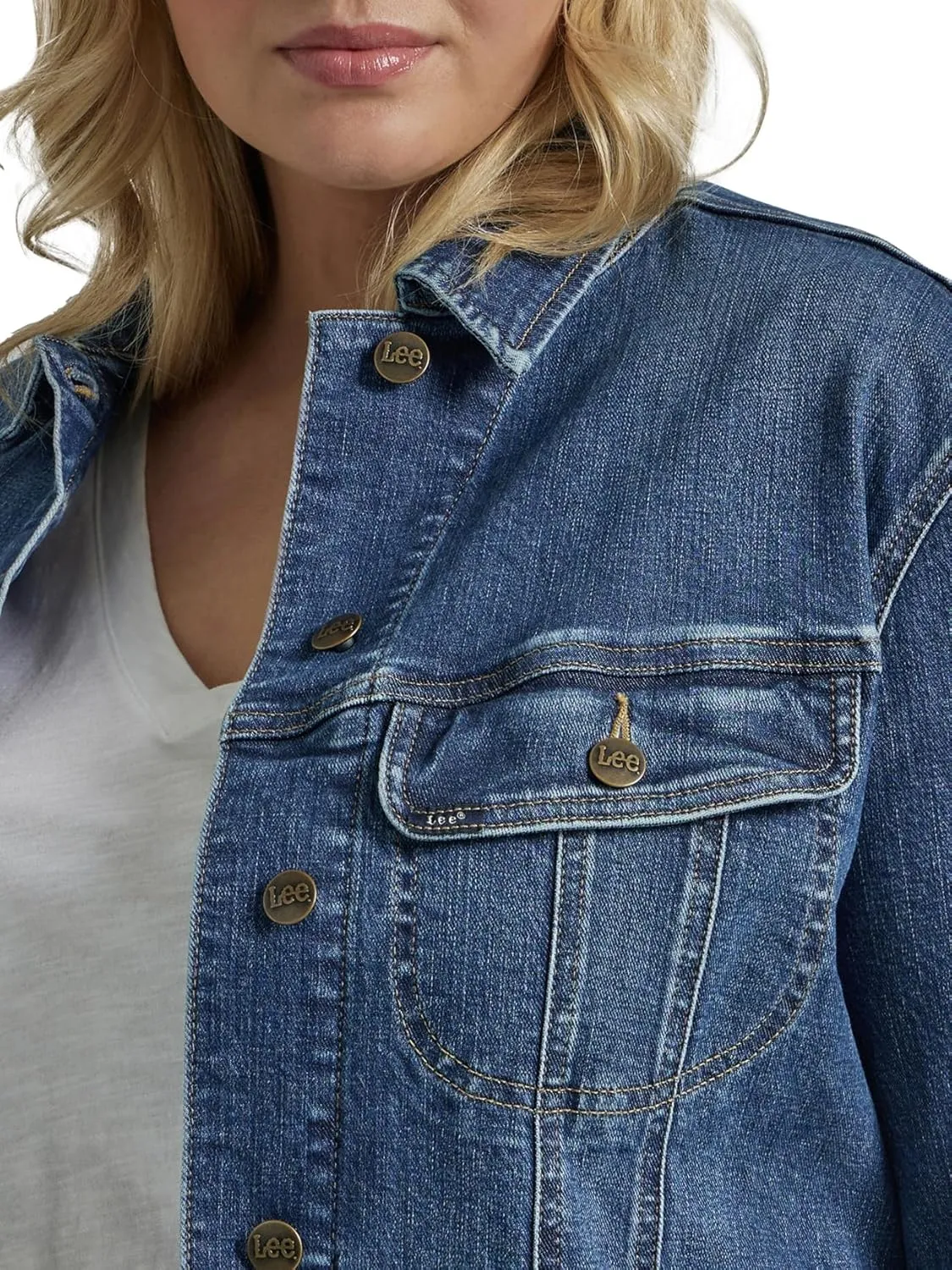 Lee Women's Plus Size Legendary Rider Denim Jacket