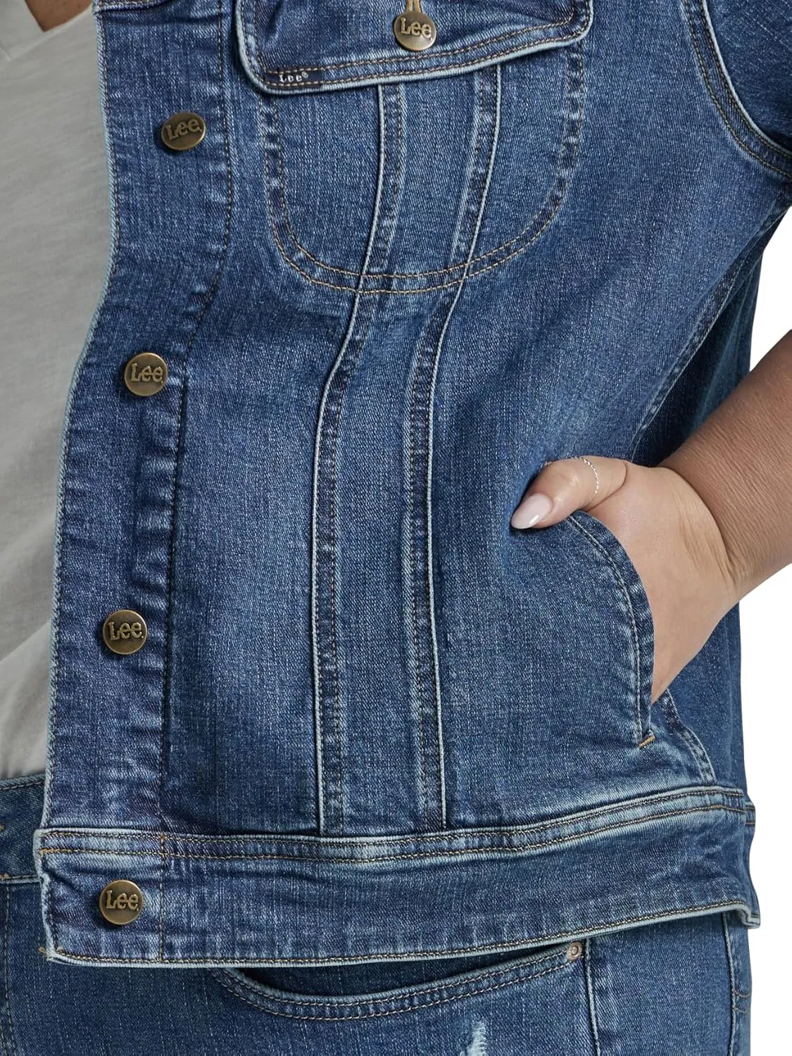 Lee Women's Plus Size Legendary Rider Denim Jacket