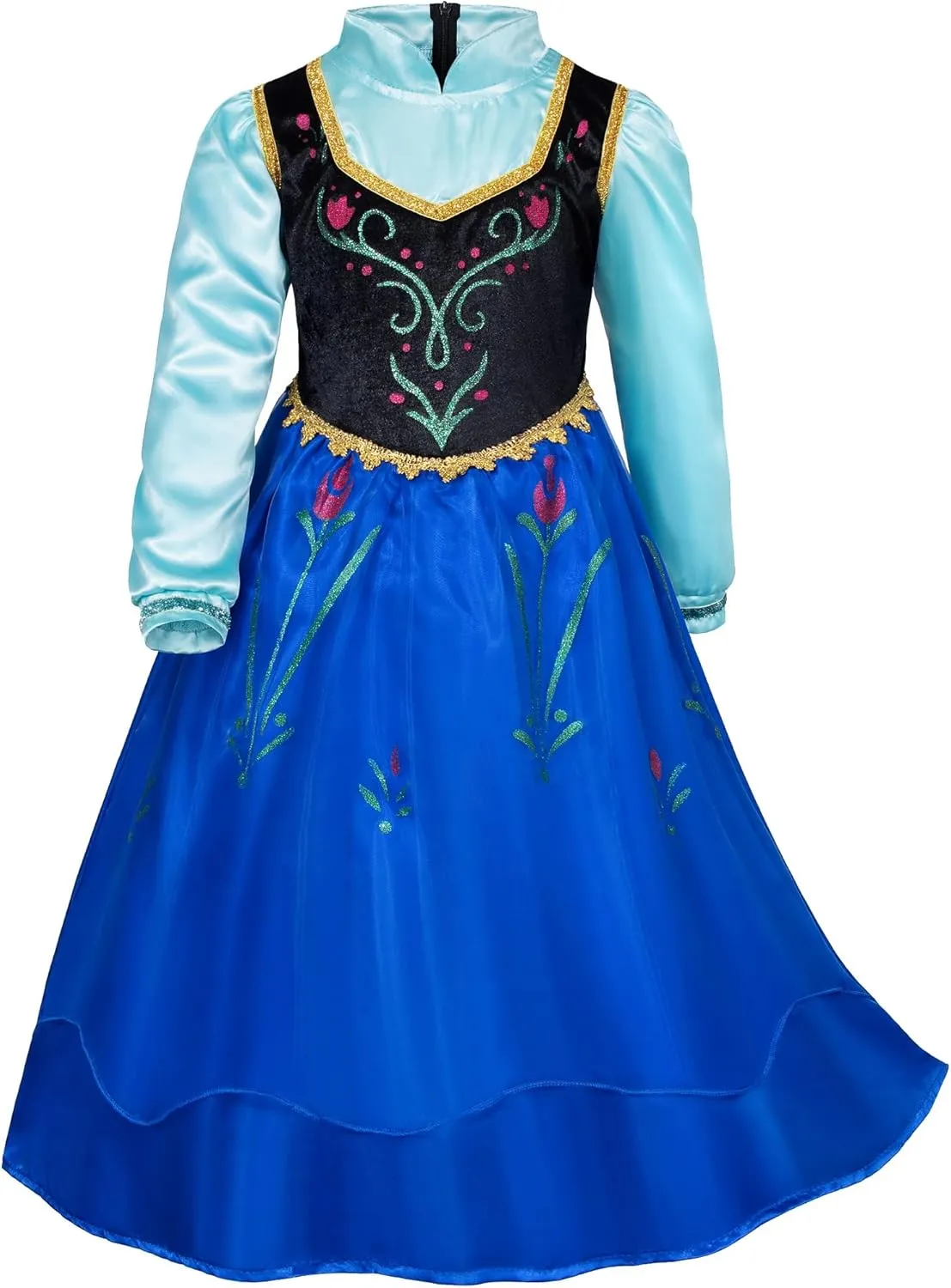 Light Up Princess Anna Dress - LED Light-Up Princess Costume for Girls with Accessories
