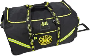 Lightning X Premium Rolling Firefighter Turnout Bunker Gear Bag w/Wheels, Retractable Handle, Fully Molded 3 Colors
