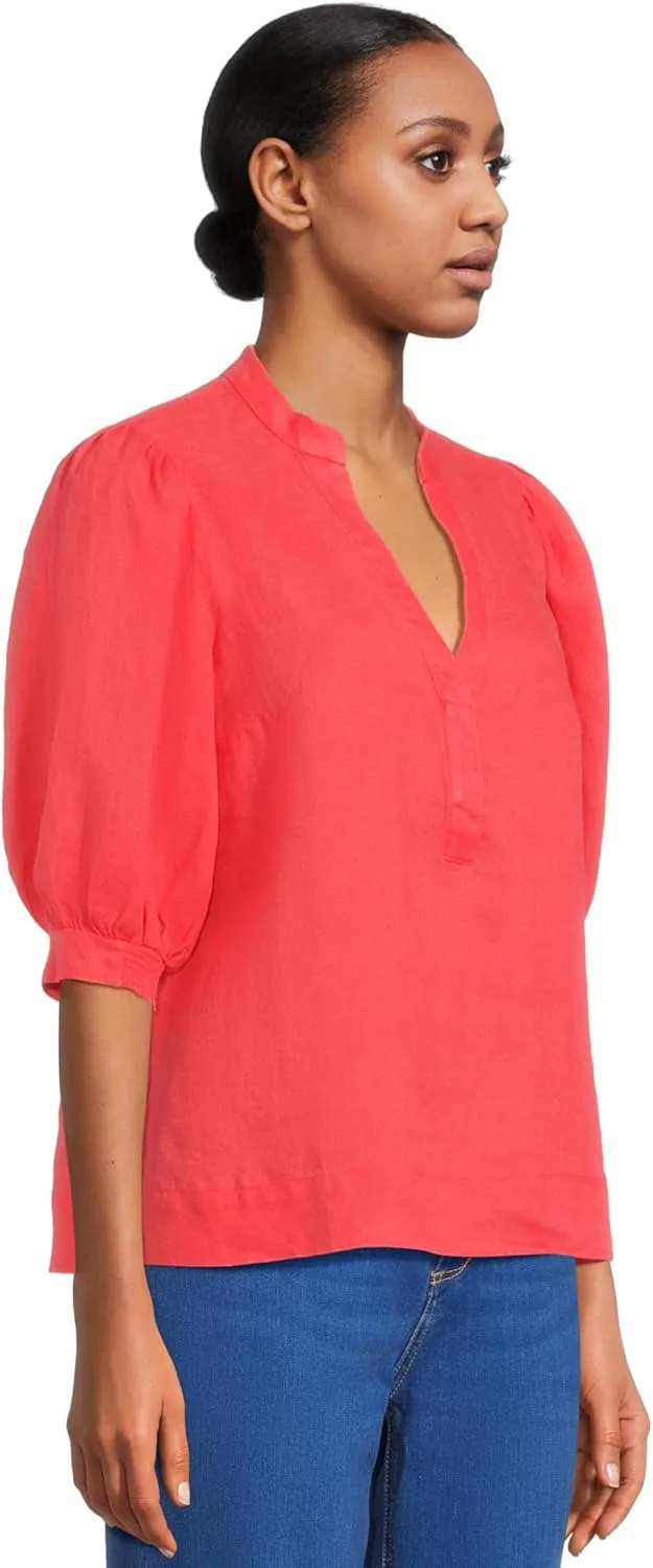 Lilly Pulitzer Women's Mialeigh Elbow Sleeve Linen Top