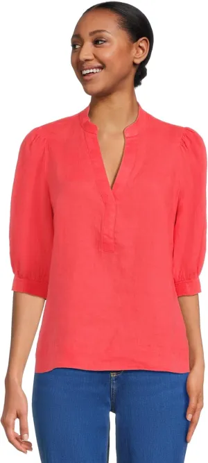 Lilly Pulitzer Women's Mialeigh Elbow Sleeve Linen Top