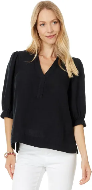 Lilly Pulitzer Women's Mialeigh Elbow Sleeve Linen Top