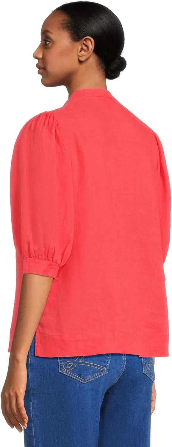 Lilly Pulitzer Women's Mialeigh Elbow Sleeve Linen Top