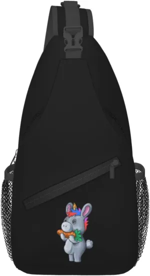 Little Donkey Eating Carrots Crossbody Bags For Women Men Chest Backpack Gym Shoulder Bag Travel Outdoor Sports Casual Crossbody Bags