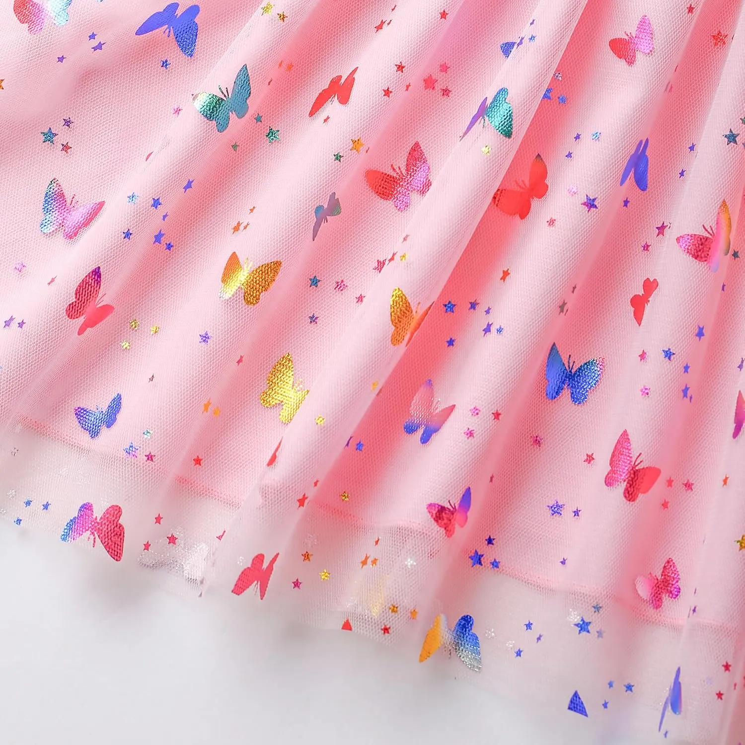 Little Girl Dresses Flutter Sleeve Tulle Tutu Dress Toddler Summer Clothes Kids Birthday Party Outfit 1-8 Years Old