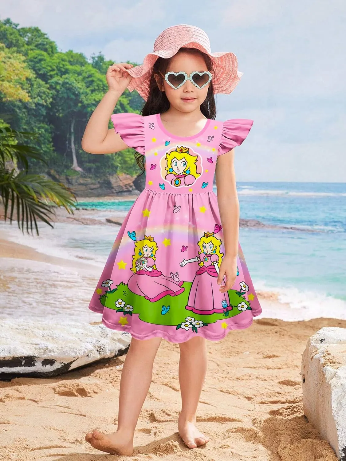 Little Girls Princess Dress Ruffle Sleeve Dress Kids Fashion Outfit