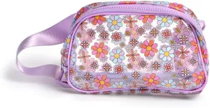 LIVING ROYAL Belt Bag - Fanny Pack, Crossbody Sling - 100% Polyester Microfiber with Adjustable Strap - 2 Interior Mesh Pockets, Key Loop, Back Zip Pocket (Clear Flower)