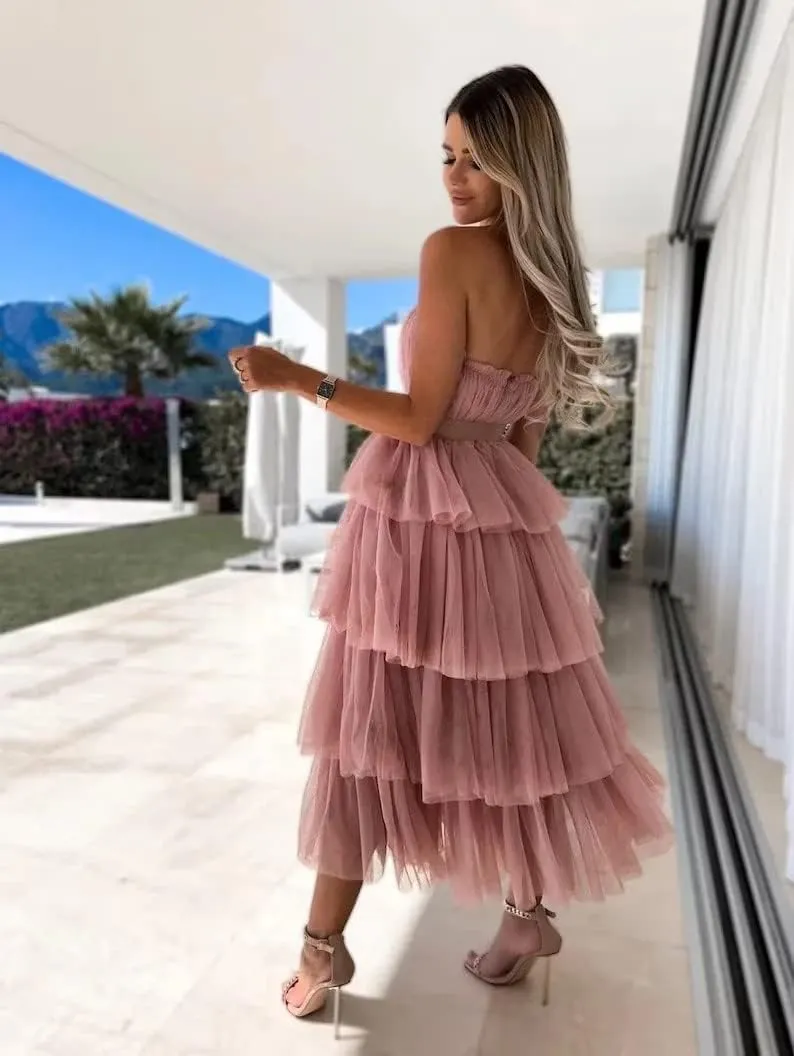 Long Tulle Dress for Women Elegant Summer Dress Bow