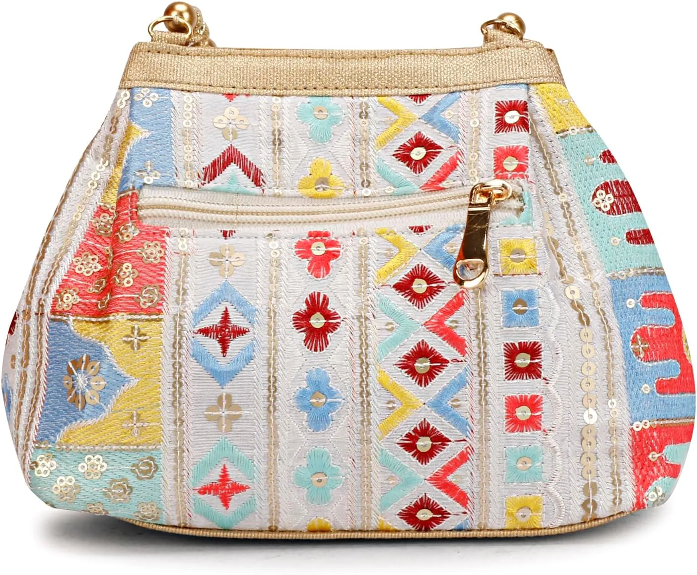 LONGING TO BUY Indian Ethnic Potli Handbag, Embroidered Evening Bag