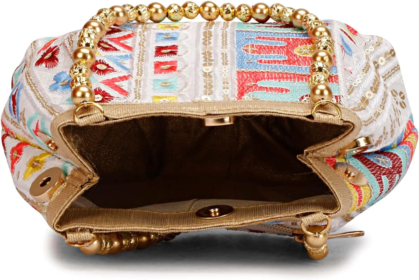 LONGING TO BUY Indian Ethnic Potli Handbag, Embroidered Evening Bag