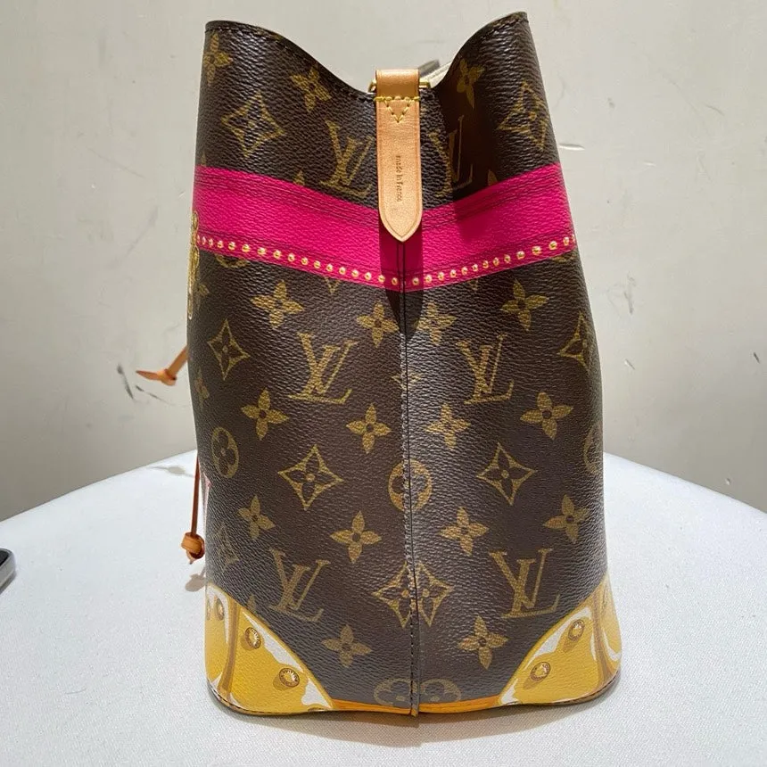 Louis Vuitton Neonoe Brown Pink Monogram Limited Edition Bucket Bag