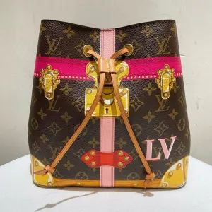 Louis Vuitton Neonoe Brown Pink Monogram Limited Edition Bucket Bag