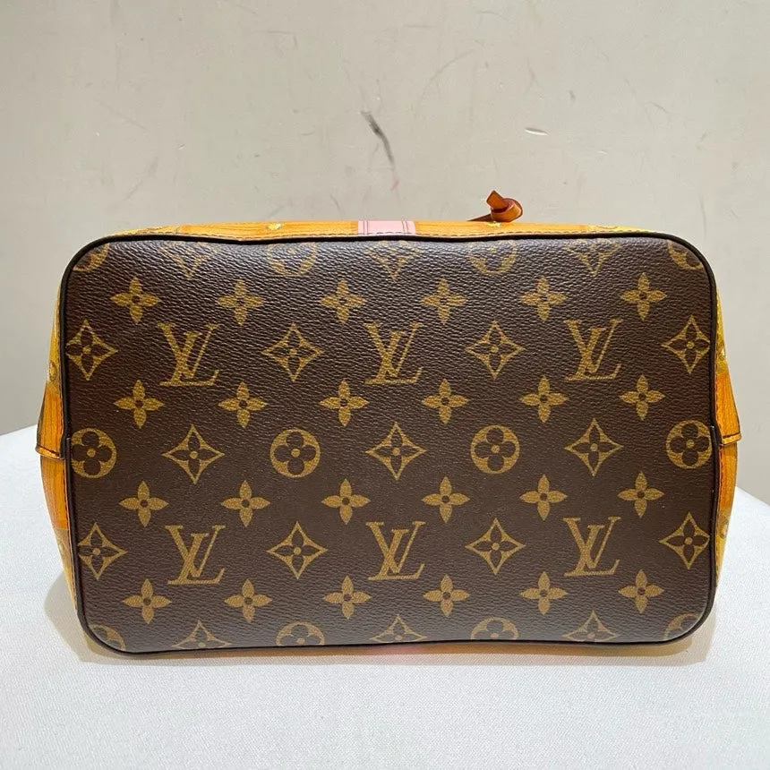 Louis Vuitton Neonoe Brown Pink Monogram Limited Edition Bucket Bag