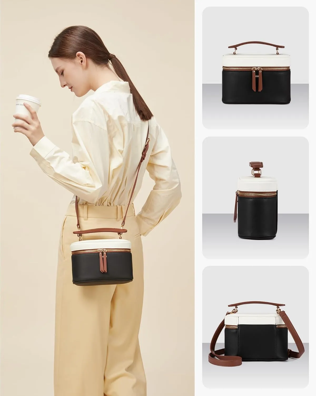 LOVEVOOK Crossbody Bag for Women, Top Handle Shoulder Pouch Purse Small PU Leather Satchel Handbag, Flap Box Bag for Ladies