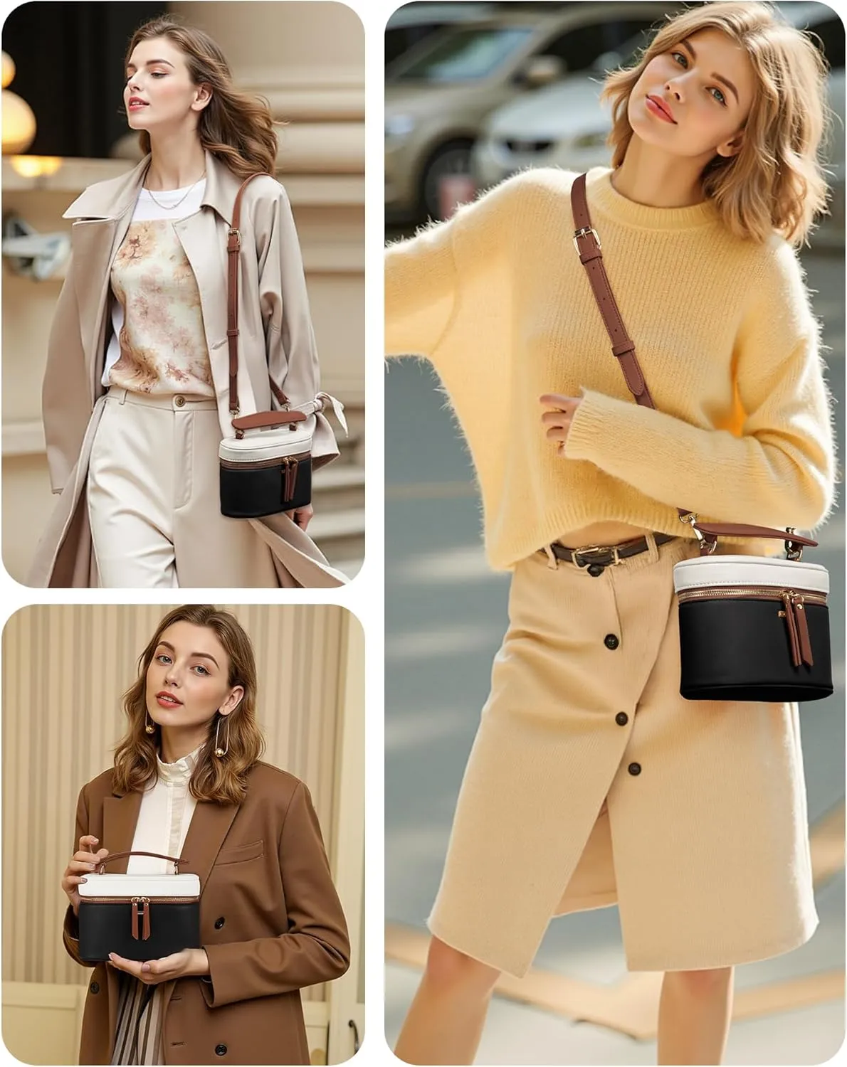 LOVEVOOK Crossbody Bag for Women, Top Handle Shoulder Pouch Purse Small PU Leather Satchel Handbag, Flap Box Bag for Ladies