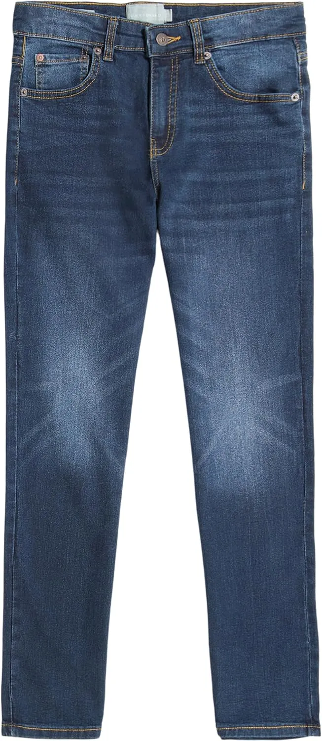 Lucky Brand Boys' Classic Fit Straight Leg Denim Jean 5Pocket Style Zipper Fly & Button Closure