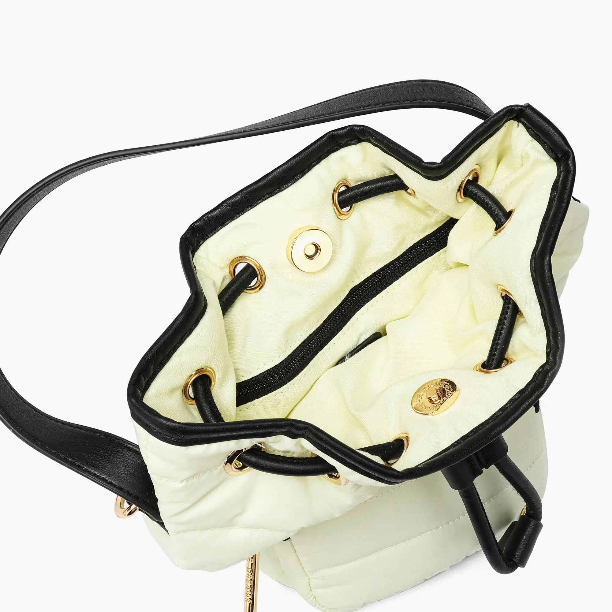 Lucky Puffer Mini Gift Bucket Crossbody Bag Like Dreams (White)