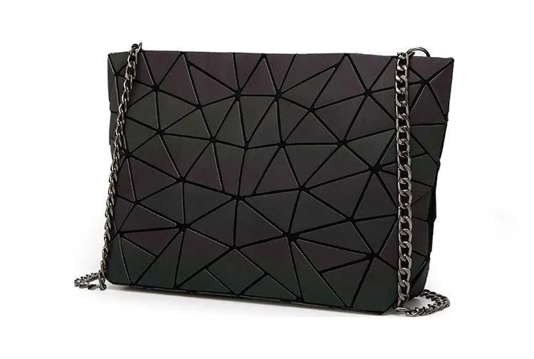 Luminous geometric rhombic handbag