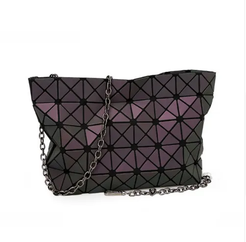 Luminous geometric rhombic handbag