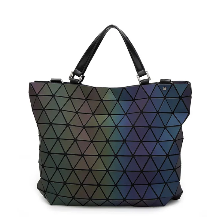 Luminous geometric rhombic handbag