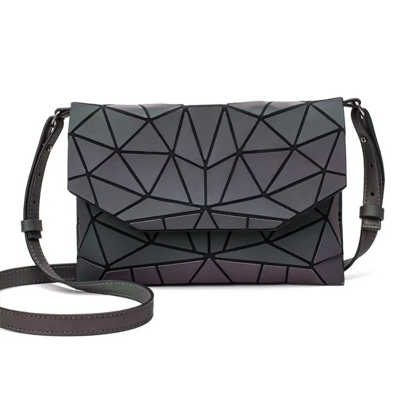 Luminous geometric rhombic handbag