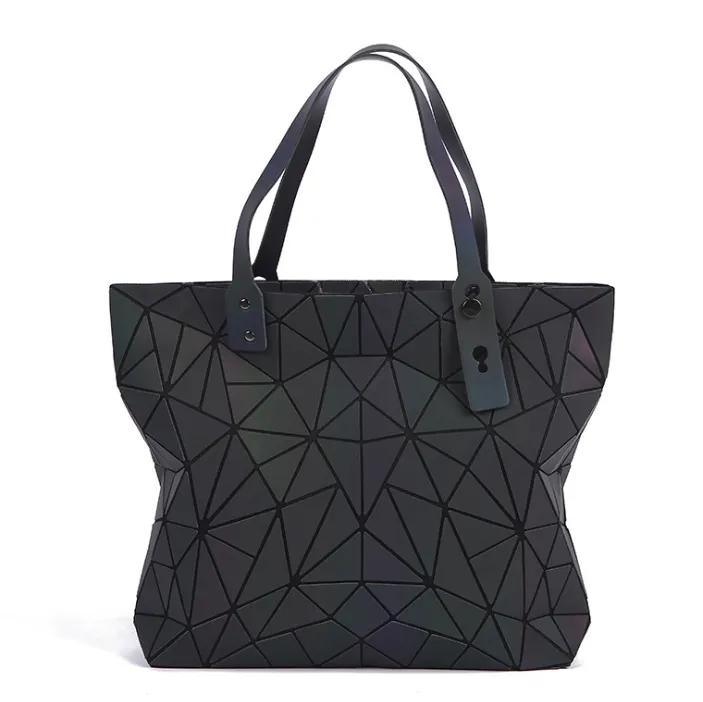 Luminous geometric rhombic handbag