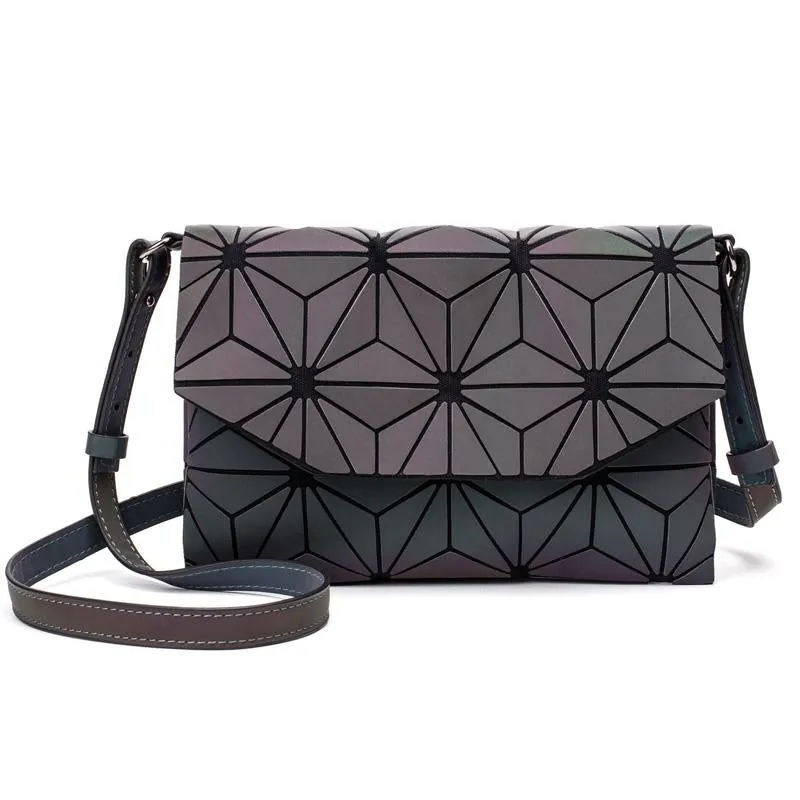 Luminous geometric rhombic handbag