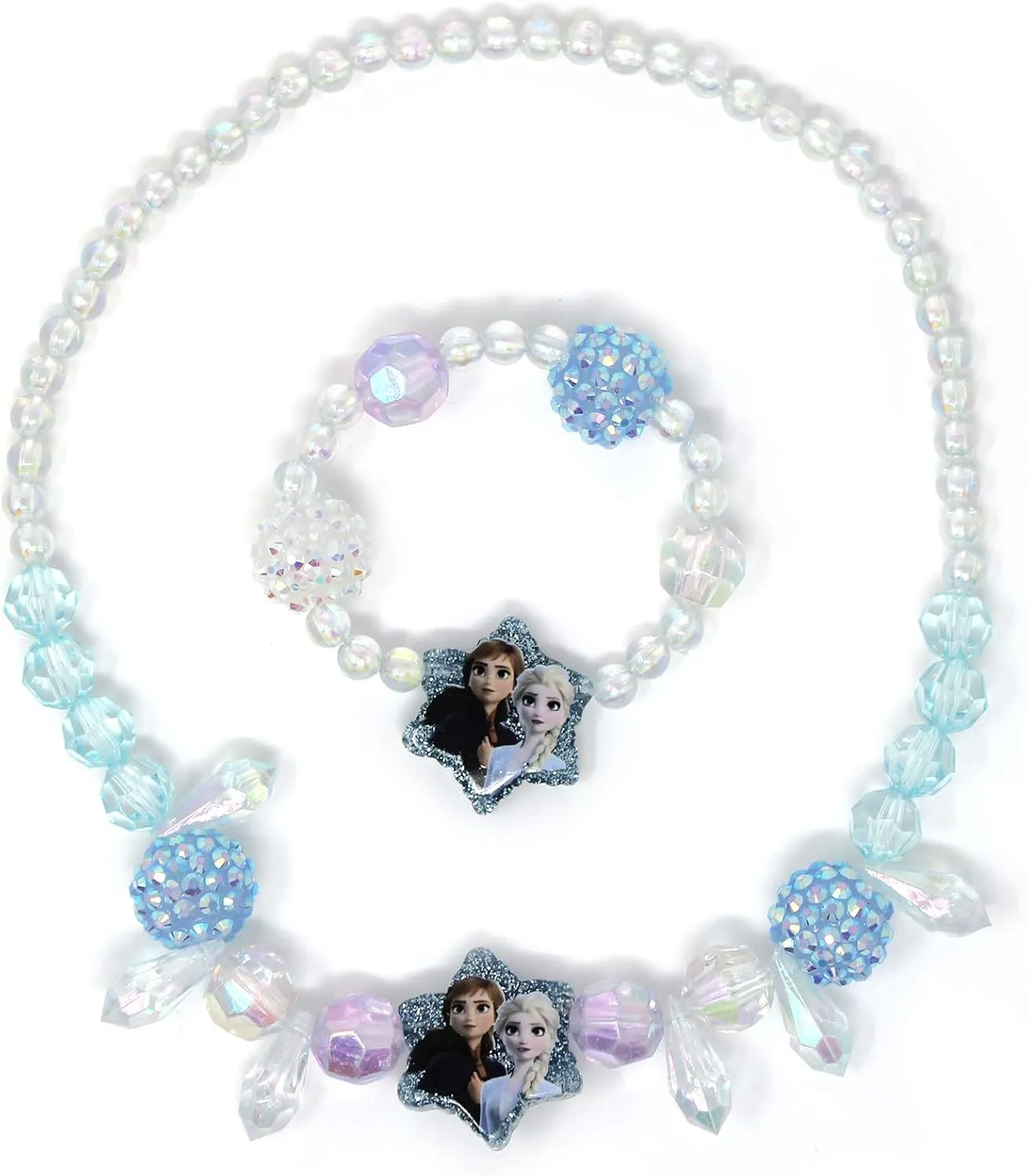 LUV HER Girls Jewelry Set - Dress Up Toy Jewelry Box Set with Bead Necklaces, Bracelets, and Rings - Frozen Play Accessories - Ages 3 