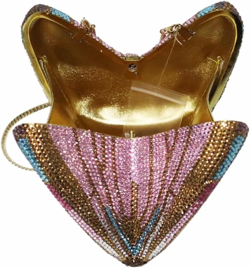 Luxury Women Butterfly Rhinestone Clutch Purse Ladies Crystal Evening Bag Diamonds Bridal Purse Cocktail Prom Handbag