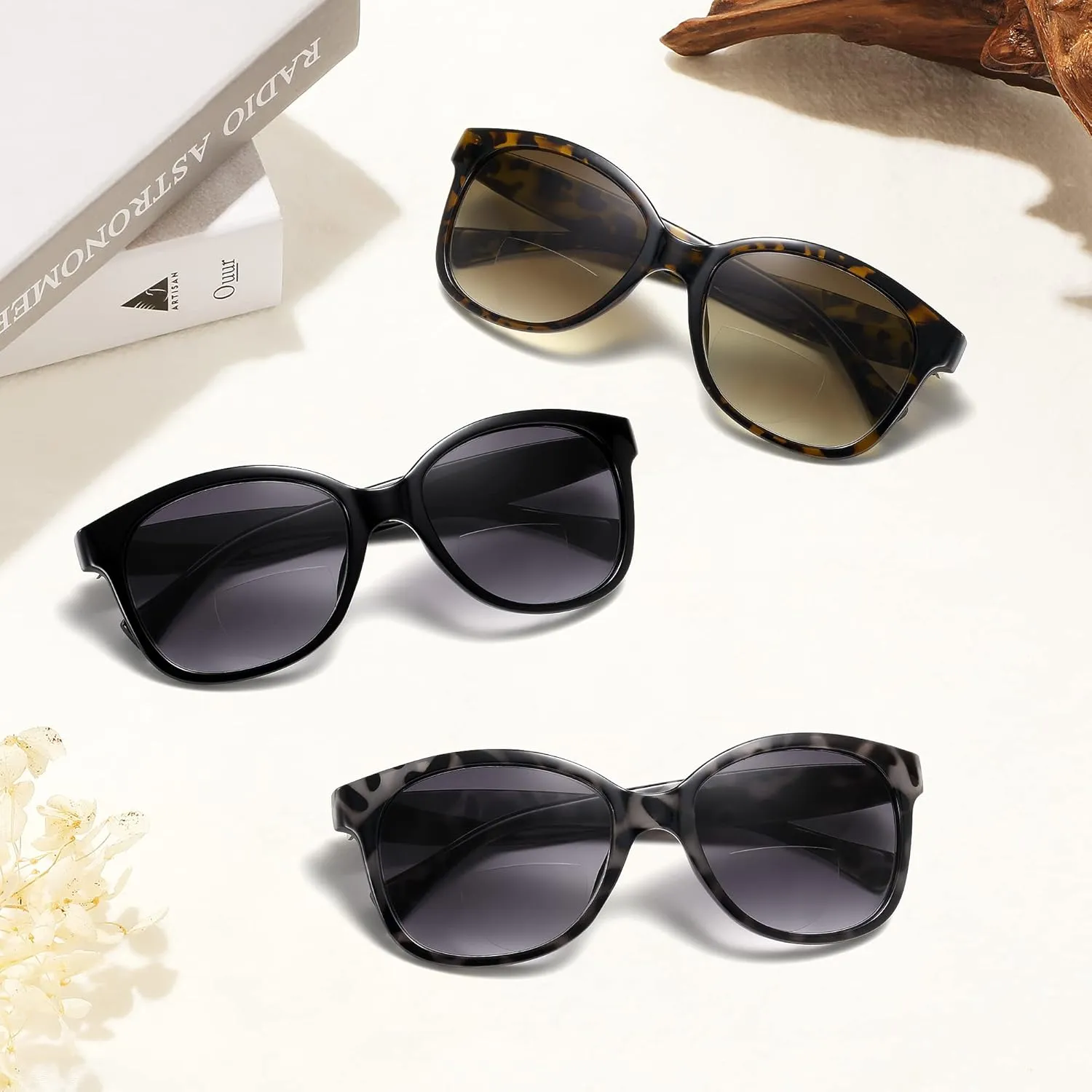 Madison Avenue Vintage Bifocal Reading Sunglasses for Women, Classic Designer Style UV Protection Sun Reader Glasses Tortoise  2.5