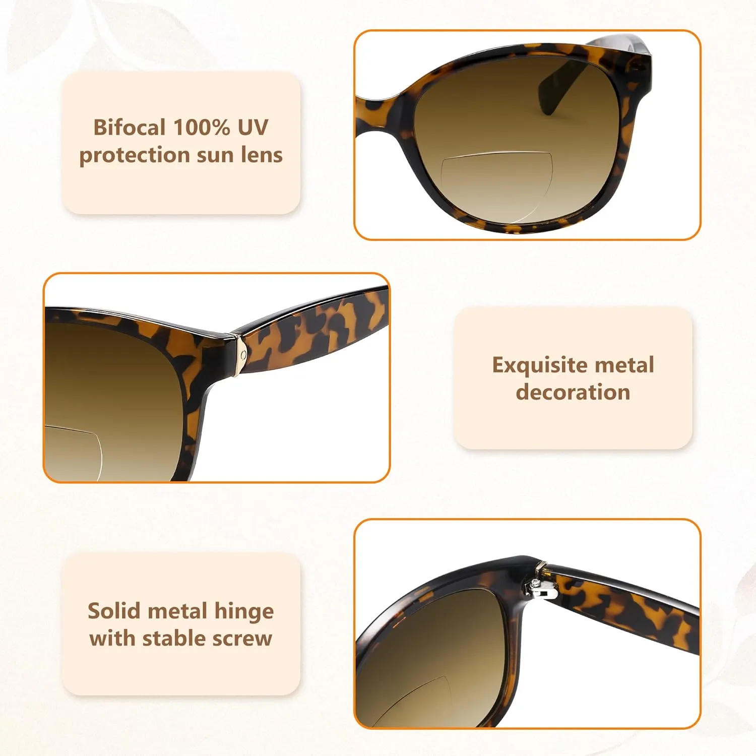 Madison Avenue Vintage Bifocal Reading Sunglasses for Women, Classic Designer Style UV Protection Sun Reader Glasses Tortoise  2.5
