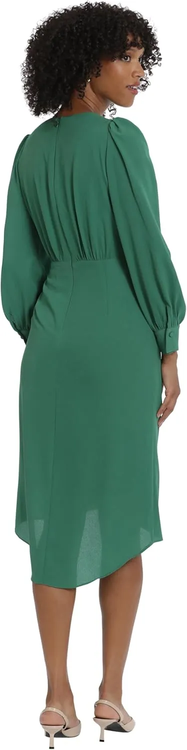 Maggy London Women's Long Sleeve Bubble Crepe Dress Workwear Event Guest of Wedding
