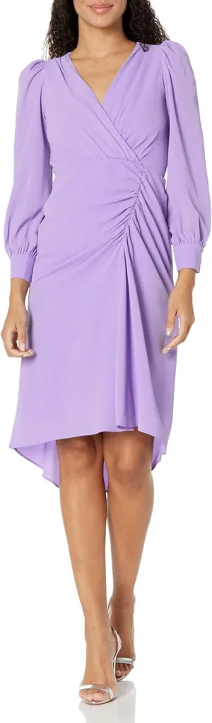 Maggy London Women's Long Sleeve Bubble Crepe Dress Workwear Event Guest of Wedding