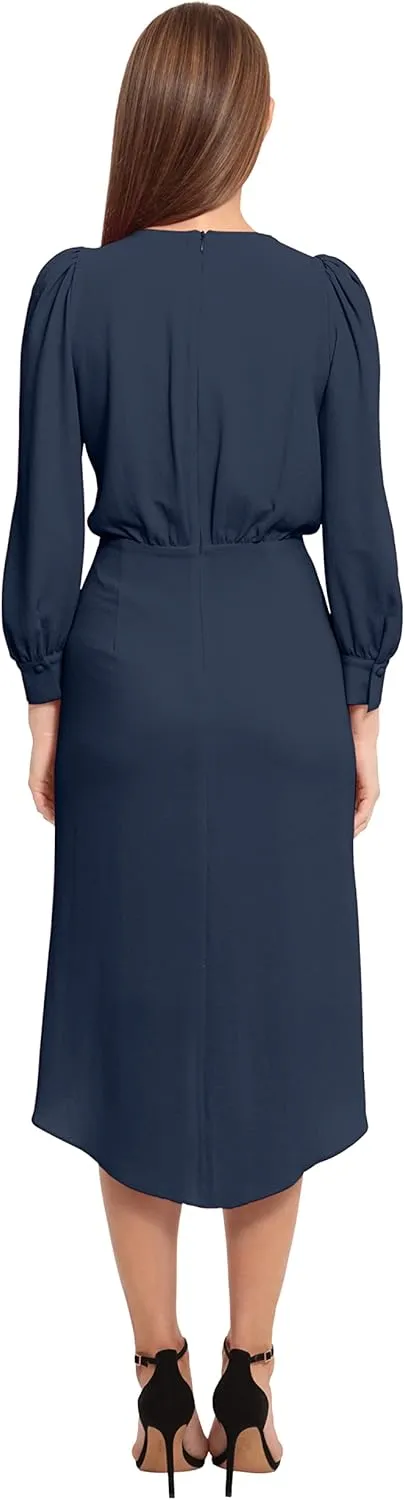 Maggy London Women's Long Sleeve Catalina Crepe Dress Workwear Event Guest of Wedding