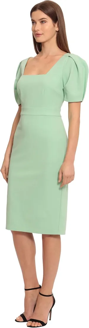 Maggy London Women's Short Sleeve Sheath Scuba Crepe Dress