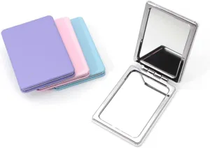 MaGiLL Mirror Makeup Compact Mirror Travel Put in Pocket Mini Cute Portable Square Fold Hand Mirror for Makeup Tools Custom Logo (Color : B) (B)