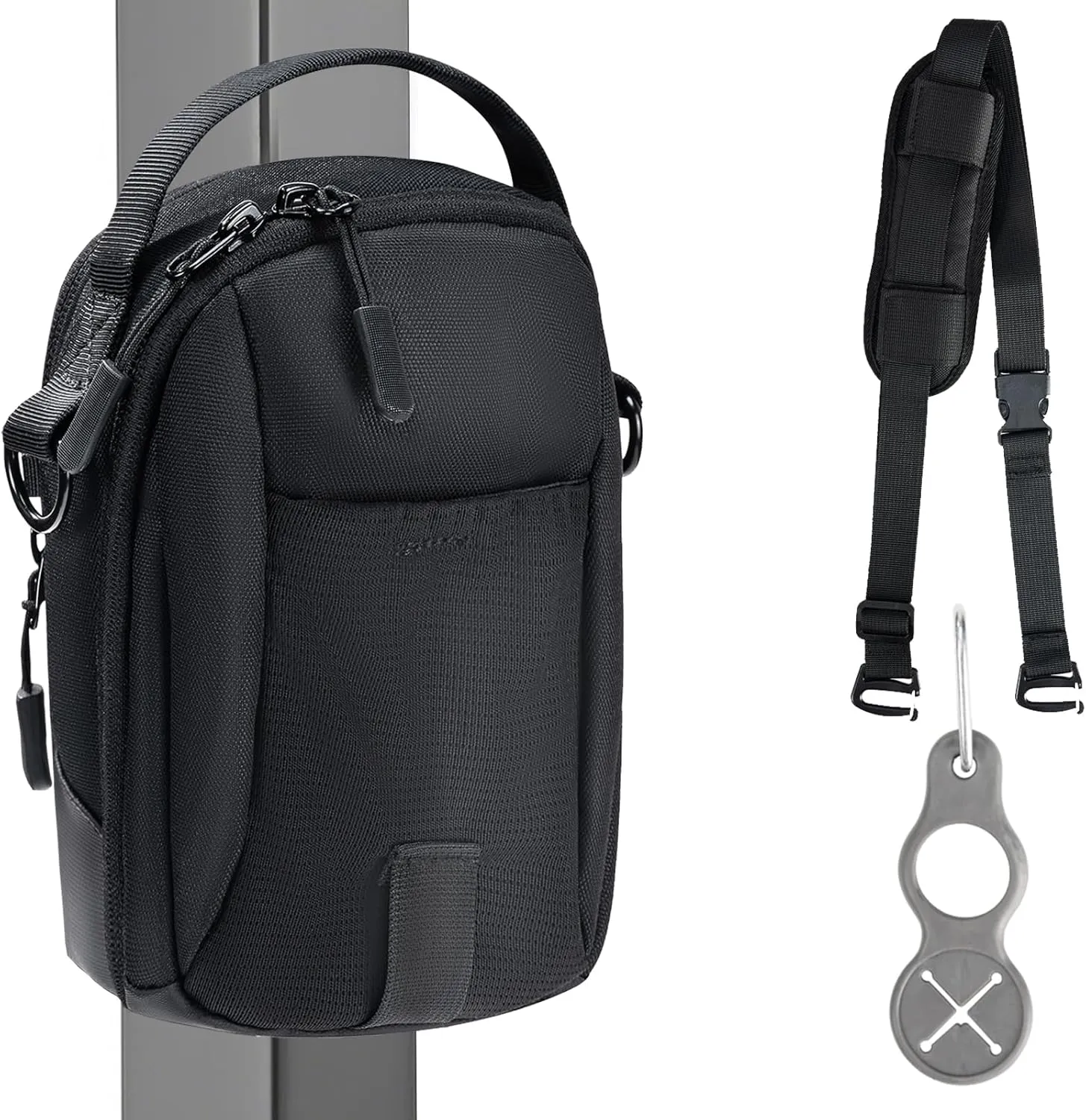 Magnetic Gym Bag With Adjustable Shoulder Strap Pad - 900D Nylon Crossbody Sling Bag For Men & Women, Magnetic Gym Accessories, Small Gym Bag (Compact Design For Hiking/Travel)