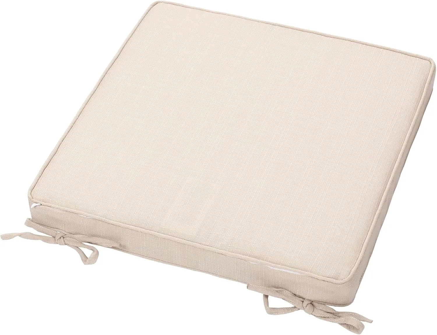 Magpie Fabrics Indoor Outdoor Waterproof Square Chair Cushion, 18" x 18" x 2.5", 2 Pack, Water Resistant Seat Cushions, for Patio Garden Office, Beige