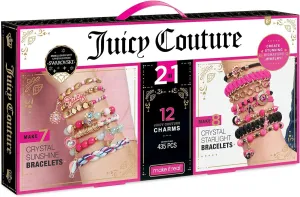 Make It Real - Juicy Couture 2 in 1 - Crystal Starlight & Sunshine Bracelet Kits Bundle - DIY Charm Bracelet Making Kit for Girls with Swarovski Crystal Charms & Beads - Makes 15 Bracelets