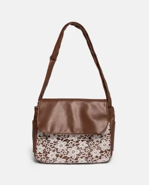 {{Mama's Day Special}} Lace Brown Multi-Carry Crossbody Bag