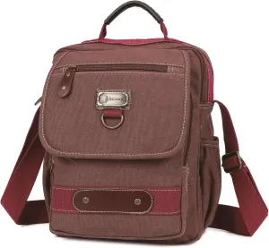 Man Small Canvas Messenger Bag Man Purse Shoulder Bag Crossbody Bag With Water Bottle Pocket 12 Inch