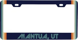 Mantua Utah Car Metal License Plate Frame Retro Design