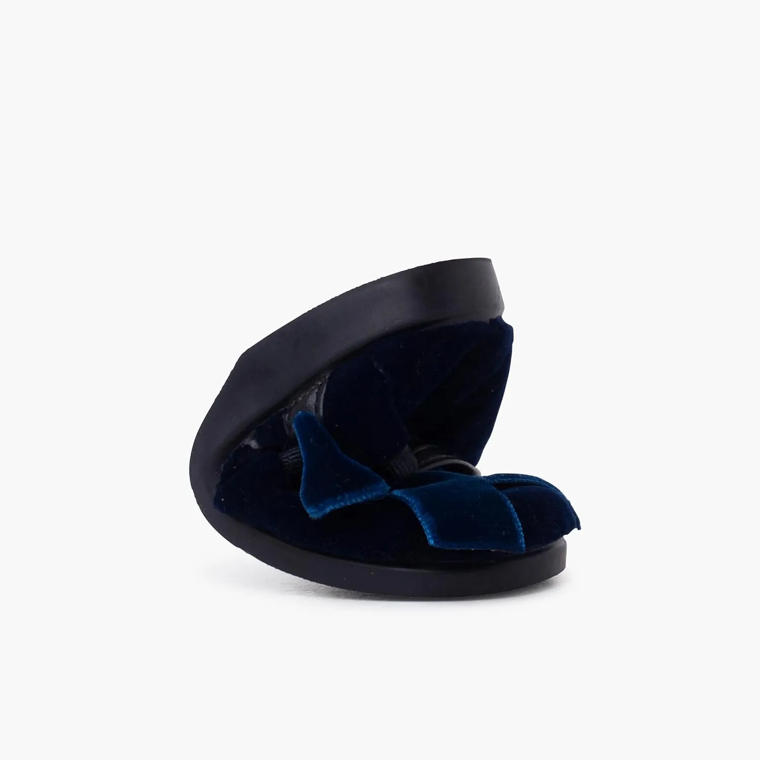 Mary Janes Leather-Type Strap Velvet Bow