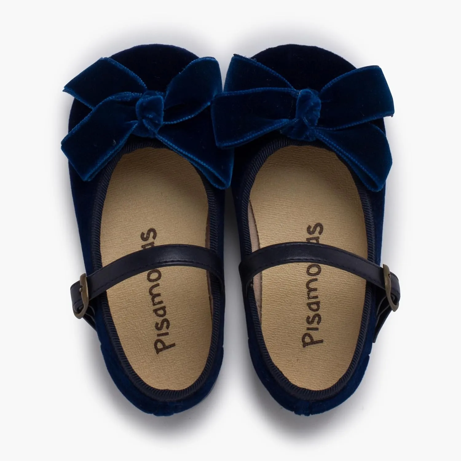 Mary Janes Leather-Type Strap Velvet Bow