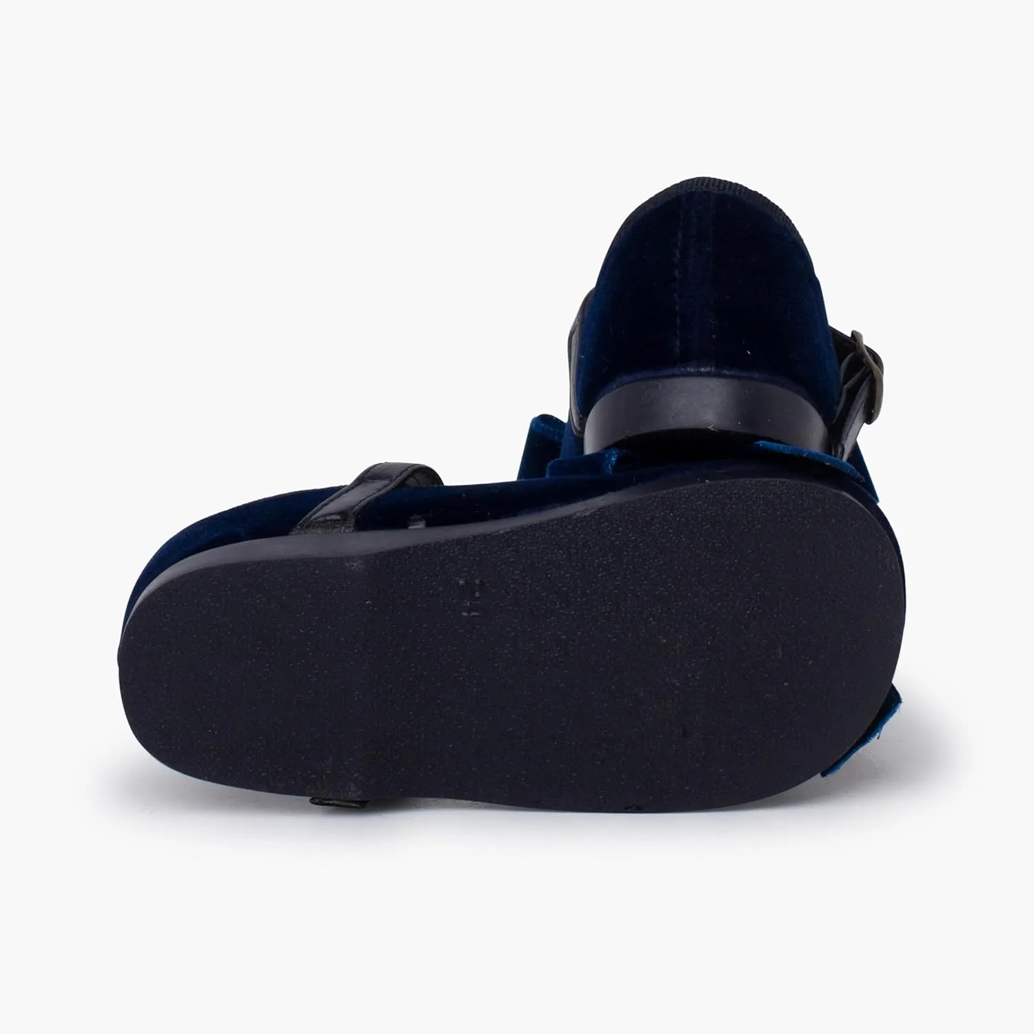 Mary Janes Leather-Type Strap Velvet Bow