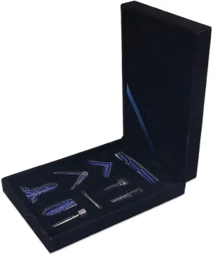 Masonic Working Tool Set Miniature in Velvet Box