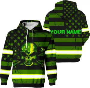 Matedecor High Visibility Shirt for Men Safety Shirts US Flag Color Custom Name Workwear for Runners, Worker, Patriotic