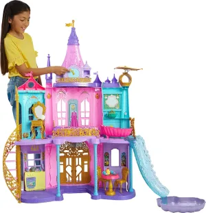Mattel Disney Princess Toys, Ultimate Castle Doll House with Lights & Sounds, 3 Levels, 25  Furniture Play Pieces & Accessories, 4 ft Tall