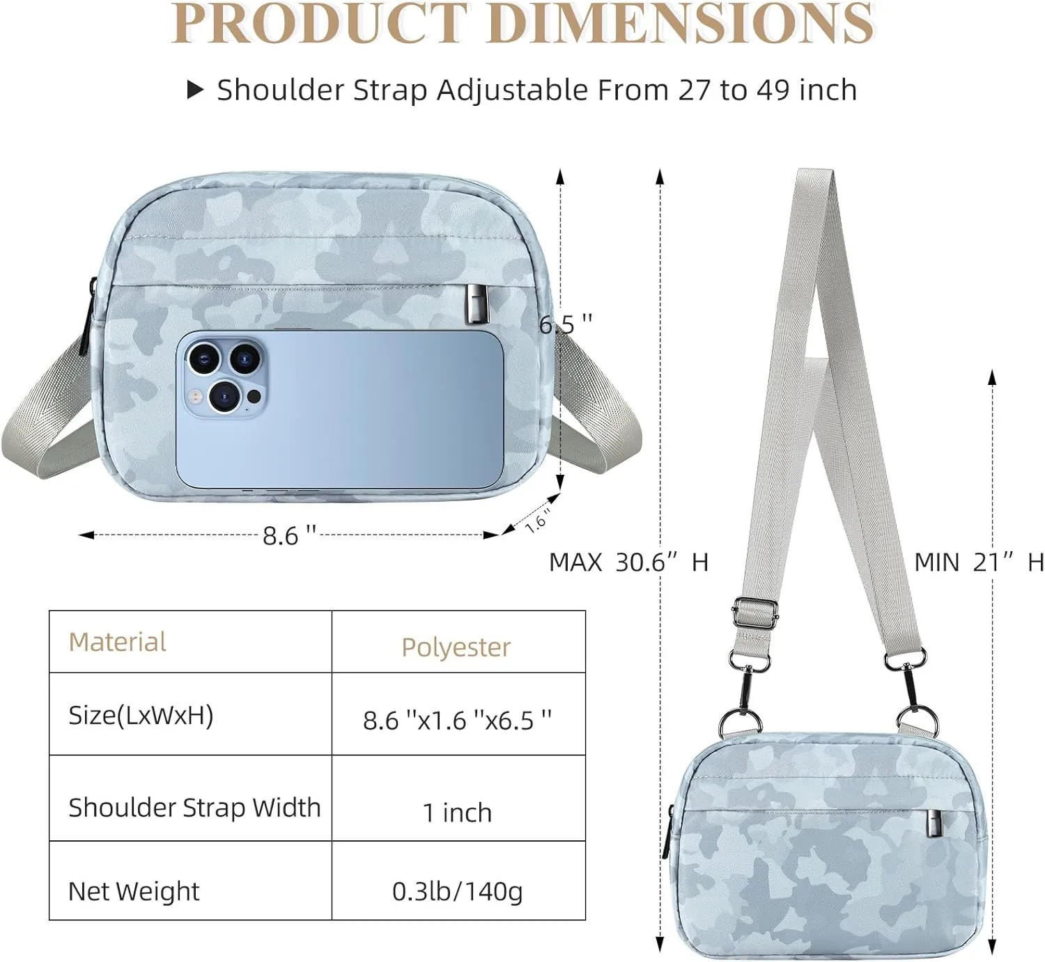 MAXTOP Small Crossbody Bags for Women Belt Bag Fanny Pack with Adjustable Strap